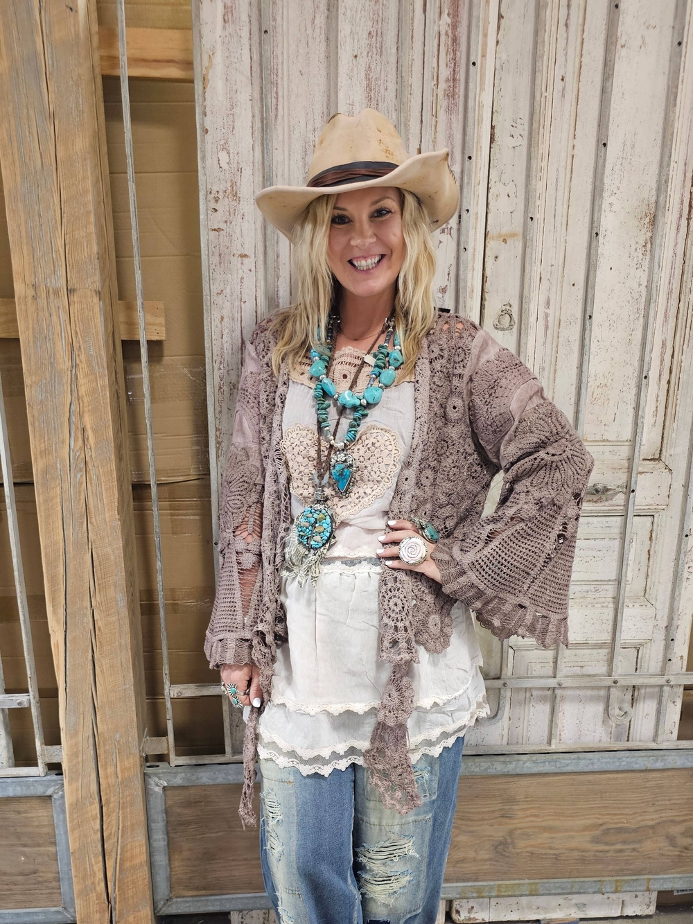 🔥BRAND NEW Desert Rose Throwover,A Rare Bird,Crochet Cardigan,Taupe,Ltd Qty